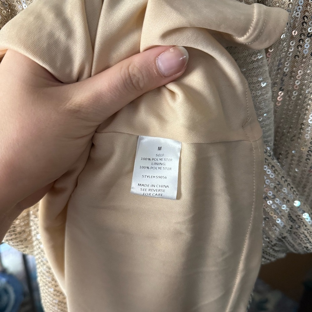 New York & Company Gold Sequin Maxi Skirt Elastic Waist - Picture 6 of 7